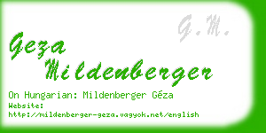 geza mildenberger business card